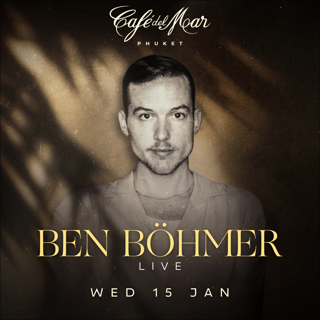 On January 15th, we’re excited to welcome Ben Böhmer to Café del Mar, Phuket—a true visionary in the electronic music scene.